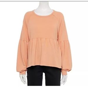 SO. Women's XXL Peplum Hem  Top. Cotton/Polyester Blend. Blush Rush.  NWT.